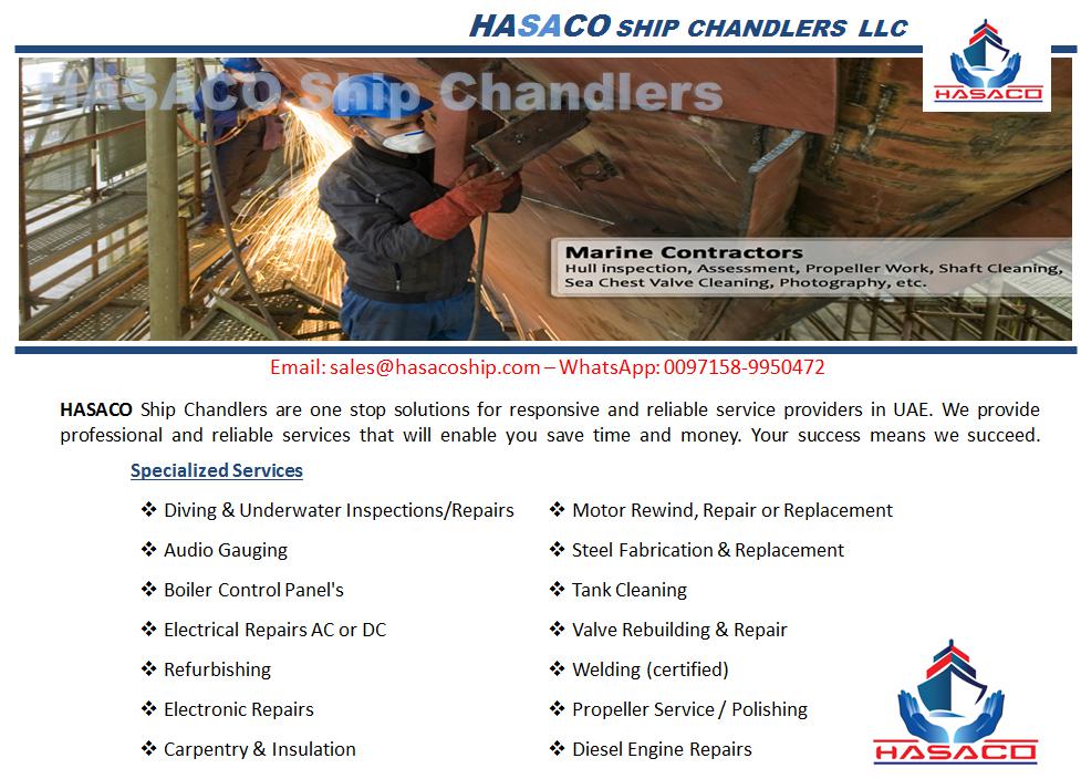 Hasaco Ship Chandler 13, Marine Store Ship Supply Dubai